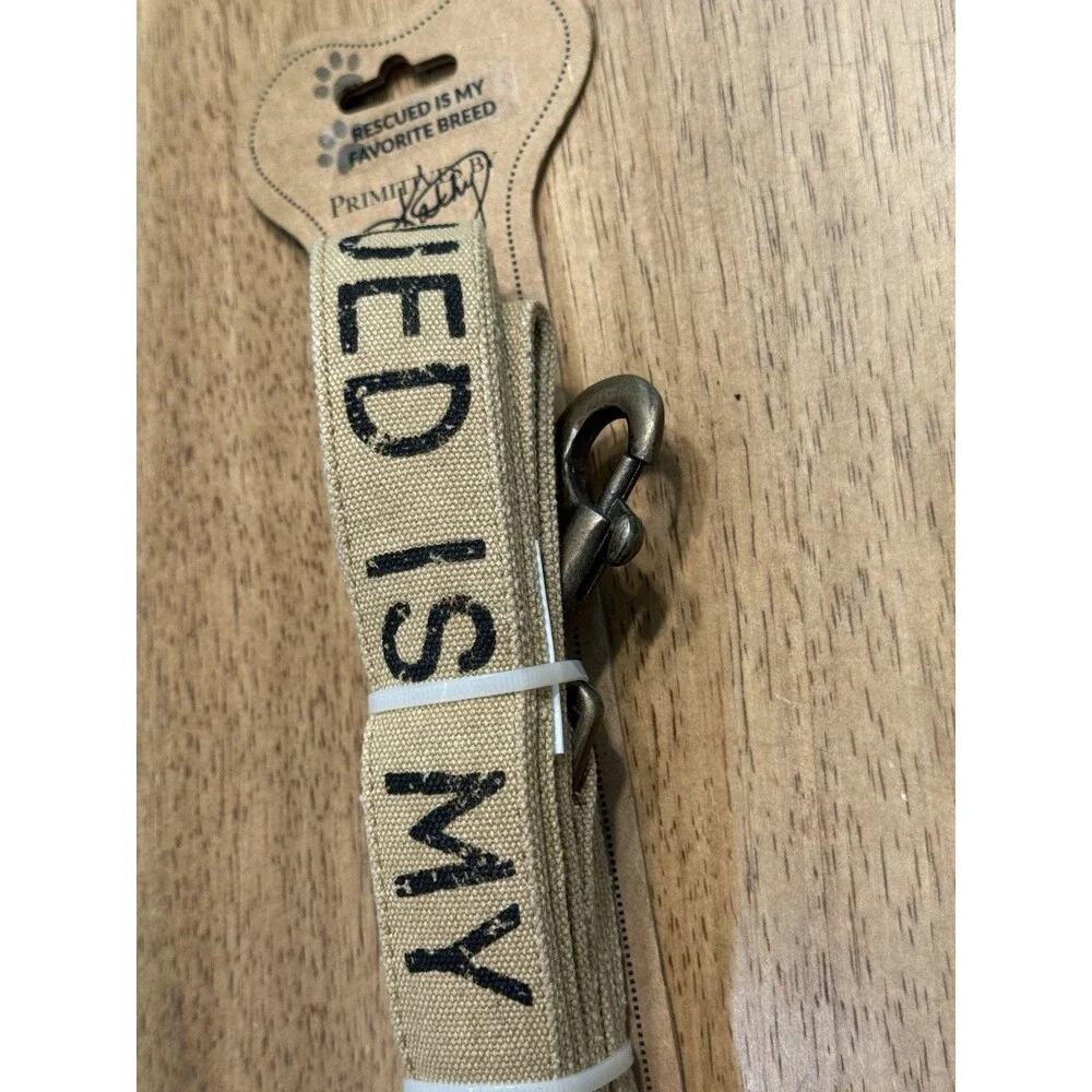 Rescued is my Favorite Breed dog leash lead primitives by kathy